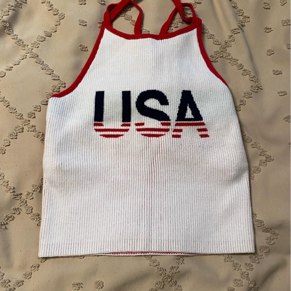 Hollister USA sweater crop top with built in bra